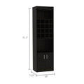 Black Wengue 16 Bottle 1 Shelf Bar Cabinet Black Particle Board