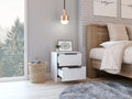 Cannon 2 Drawer Nightstand White White Particle Board