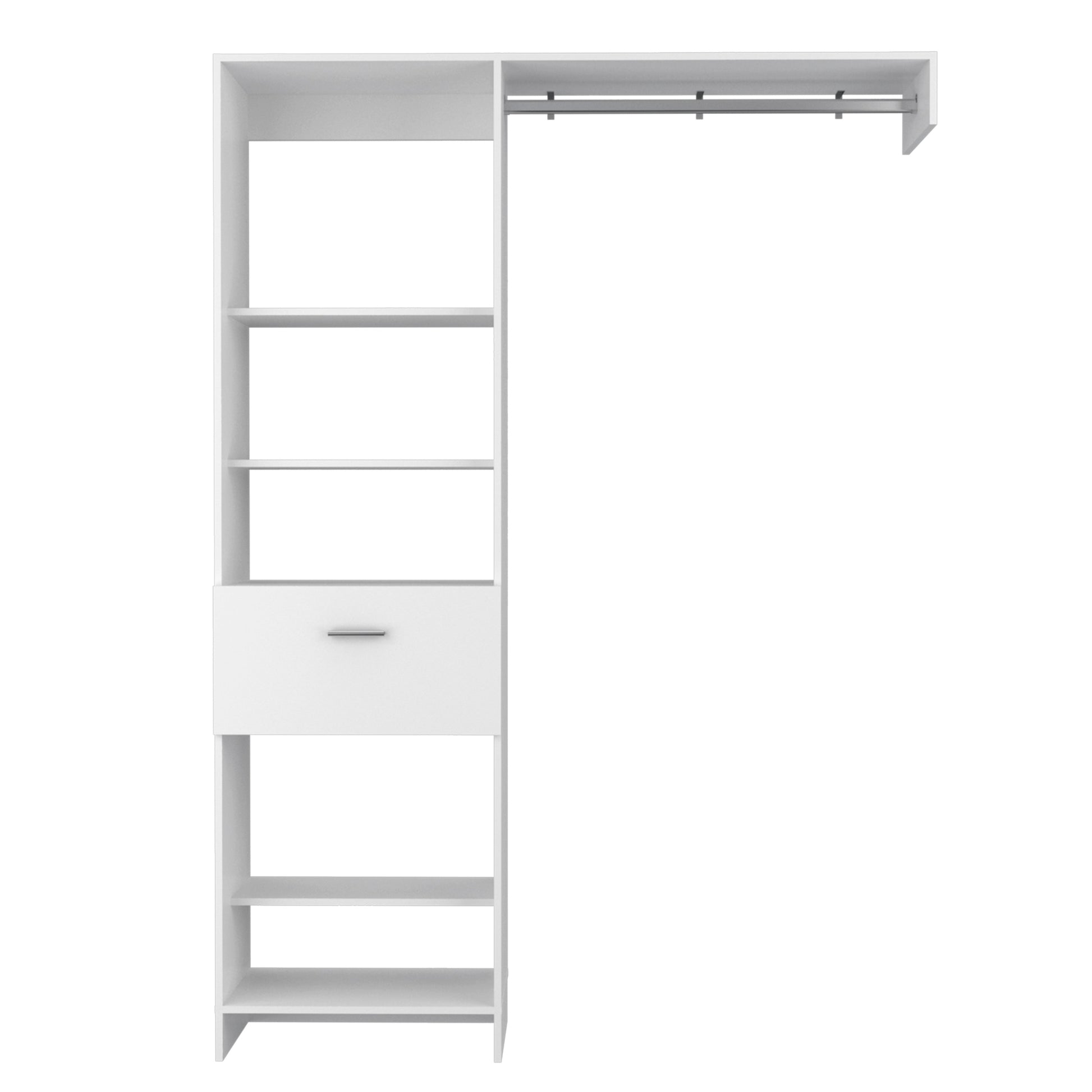 Lenox 1 Drawer 4 Shelf Closet System White White Particle Board