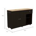 Sayville 2 Drawer 2 Shelf Kitchen Island Black Wengue Black Particle Board