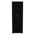 Chagrin 2 Shelf Rectangle Armoire Black Wengue Black Particle Board