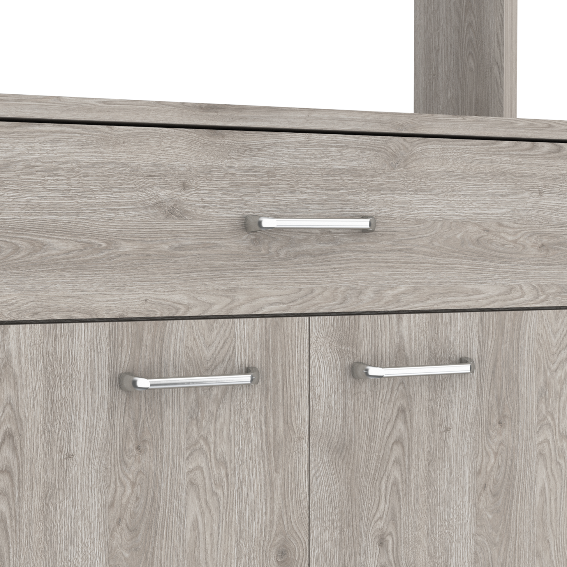 Santa Maria 1 Drawer 1 Shelf Area Pantry With Adjustable Metal Legs Light Grey Light Gray Particle Board