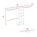 Bergen 1 Drawer 4 Shelf Closet System Dark Walnut Black Particle Board
