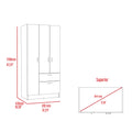 Meredith 1 Drawer Rectangle Armoire Black Wengue And White Black Particle Board