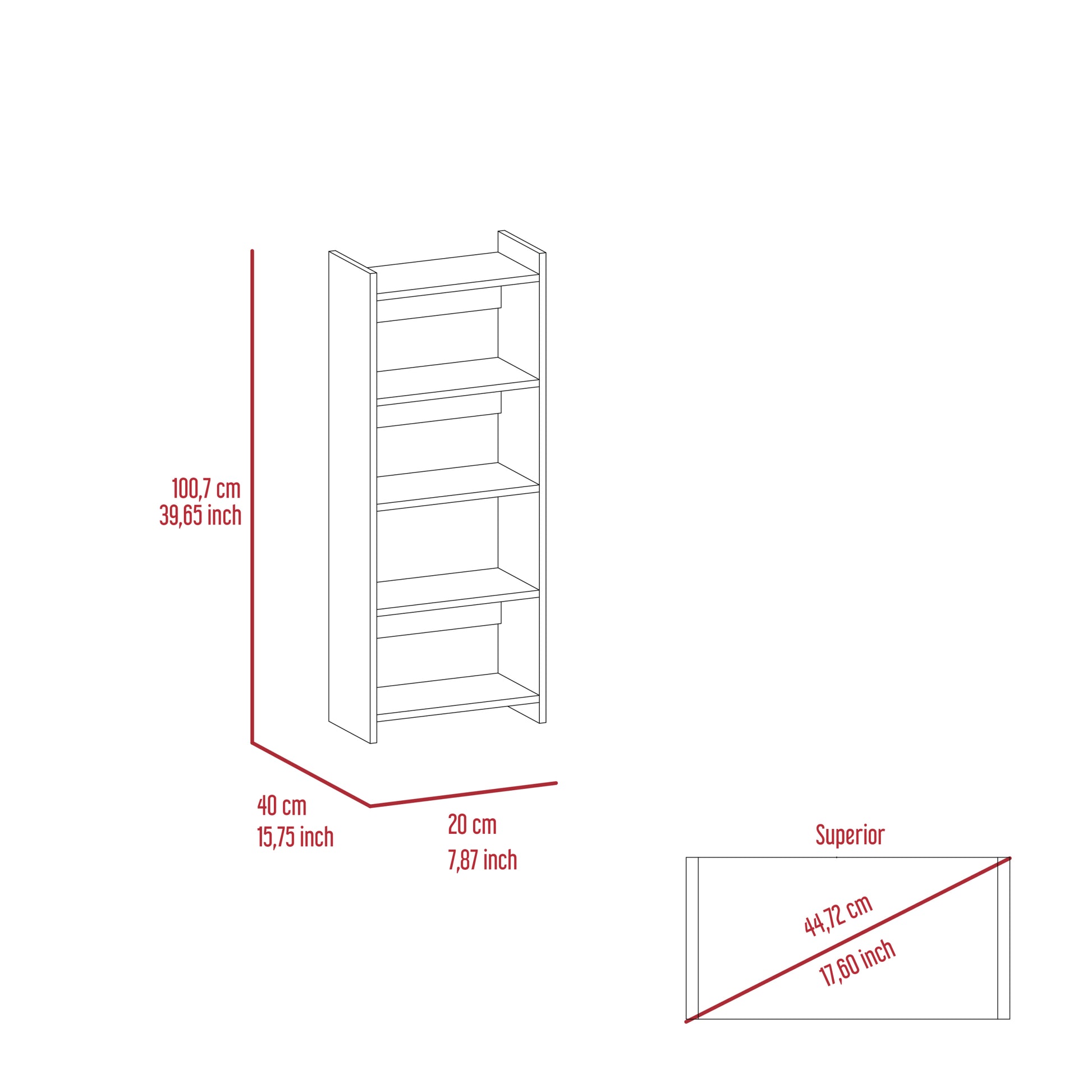 Nottingham 2 Piece 7 Shelf 1 Drawer Home Office Set Black Wengue Black Particle Board