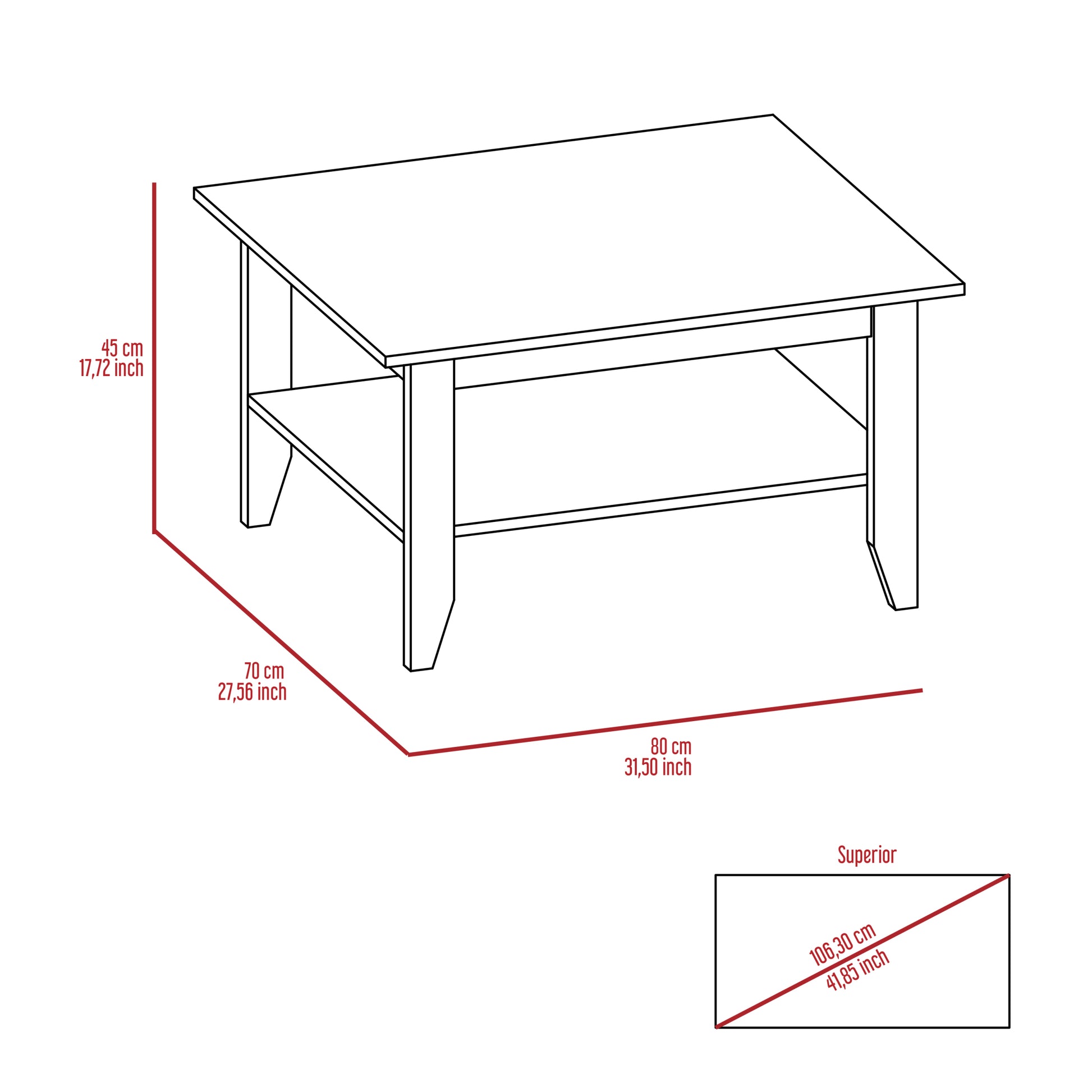 Danvers Rectangle Coffee Table Black Wengue Black Particle Board