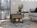 Dark Brown 1 Drawer 1 Shelf Lift Top Coffee Table Brown Particle Board