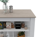 Rockaway 3 Shelf Kitchen Island White And Light Grey White Particle Board