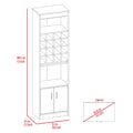 Black Wengue 16 Bottle 1 Shelf Bar Cabinet Black Particle Board