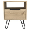 Light Oak 1 Shelf 1 Drawer Nightstand Light Oak Particle Board