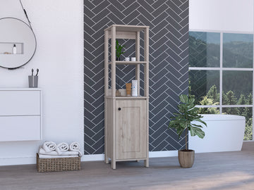 Hanover 4 Shelf Linen Cabinet Light Grey Light Gray Particle Board