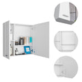 4 Shelf Bathroom Medicine Cabinet With Mirror White Particle Board