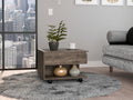 Dark Brown 1 Drawer 1 Shelf Lift Top Coffee Table Brown Particle Board