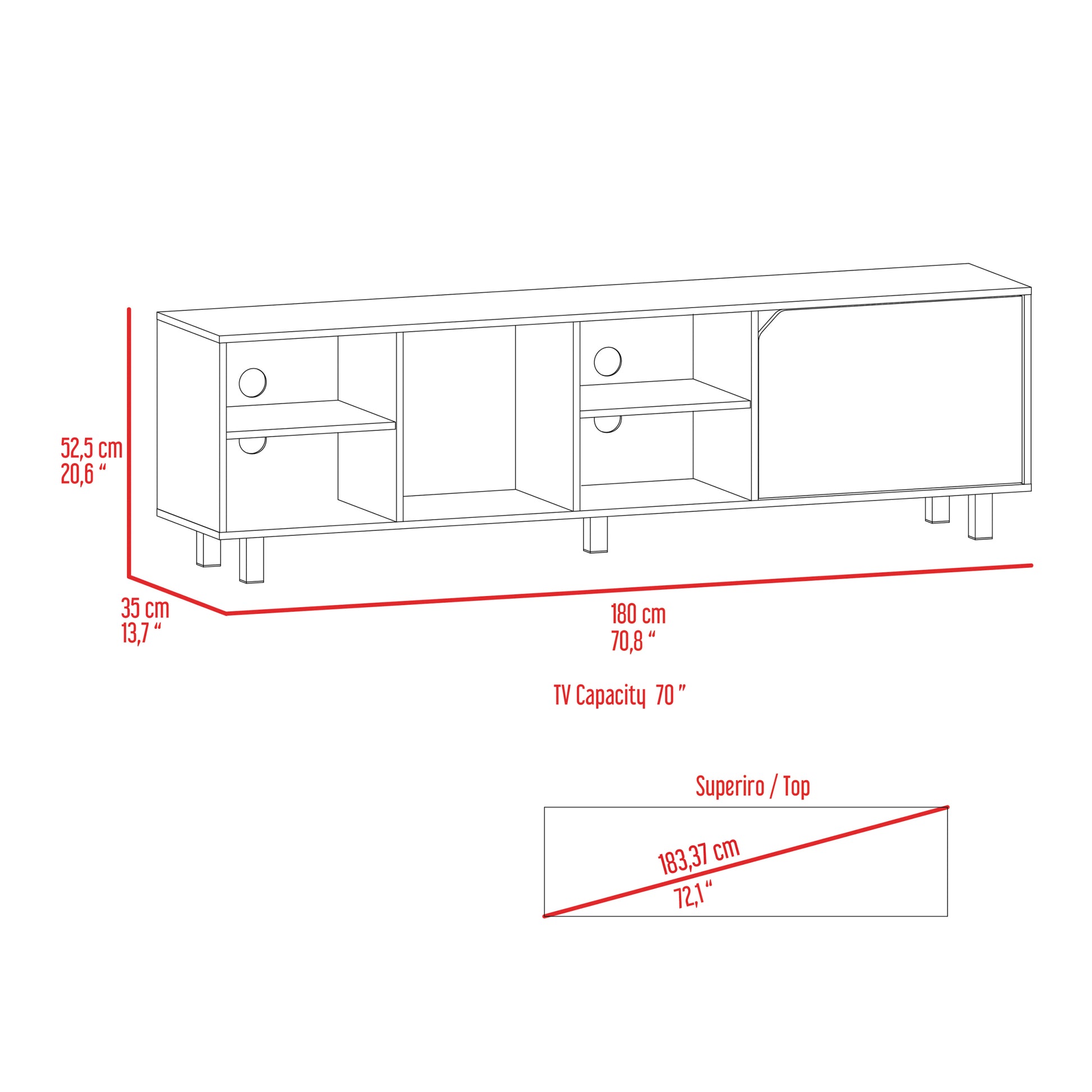 Harwich 5 Shelf Tv Stand Light Oak Light Oak 70 79 Inches Particle Board