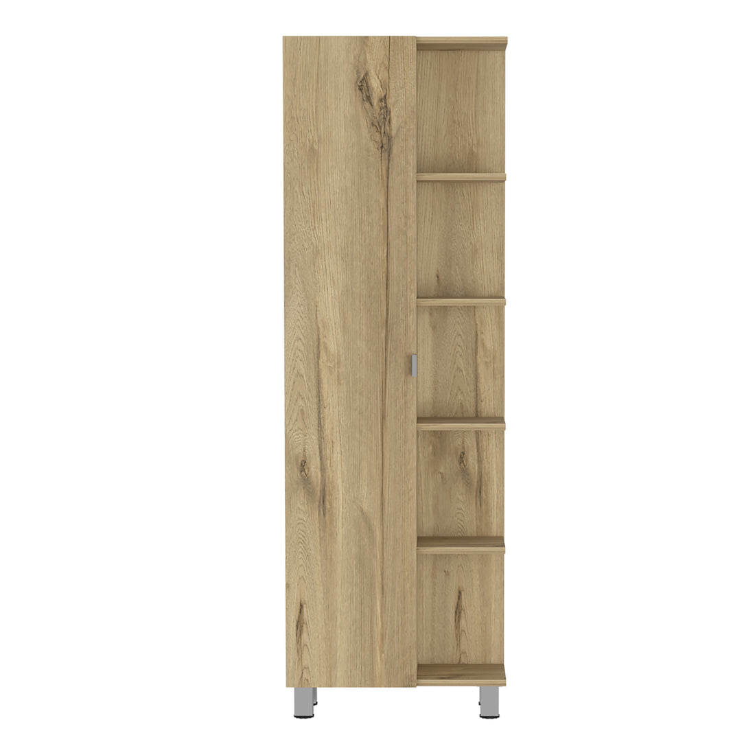 Portland 5 Shelf Linen Cabinet Light Oak Freestanding 5 Or More Shelves Oak Light Oak Primary Living Space Shelves Included Particle Board