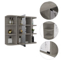 Roseburg 6 Shelf Medicine Cabinet With Mirorr Light Grey Light Gray Particle Board