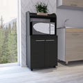 Black Wengue 1 Shelf 2 Door Kitchen Pantry Black Particle Board