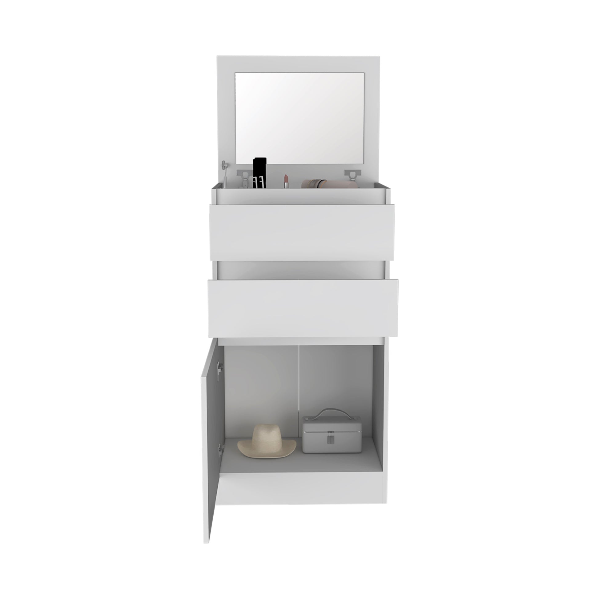 Cassel 2 Drawer Dresser White White Particle Board