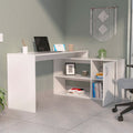 Lyncliff 1 Drawer 2 Shelf L Shaped Office Desk White White Particle Board