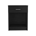 Black Wengue 1 Drawer 1 Shelf Nightstand Black Particle Board