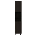 Thorndike 2 Shelf Rectangle Pantry Cabinet Black Wengue Black Particle Board