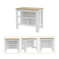 Rockaway 3 Shelf Kitchen Island White And Light Oak White Particle Board