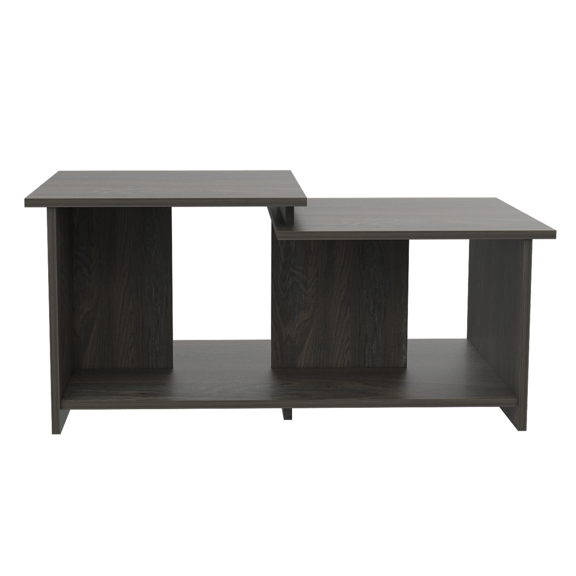 Linlock 1 Shelf Coffee Table Black Wengue Black Particle Board