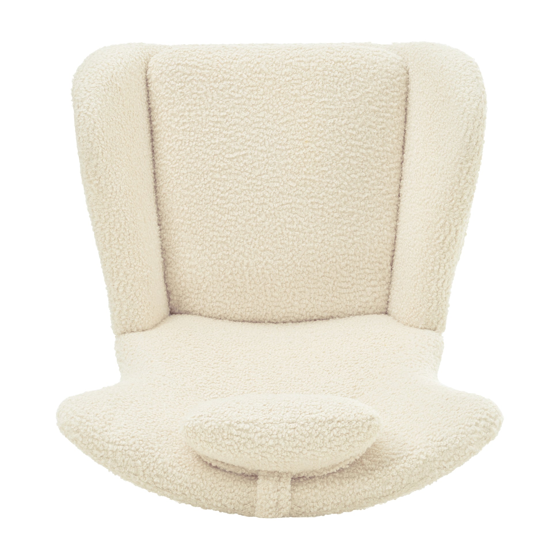 Rocking Chair Nursery, Teddy Upholstered Rocker Glider Chair With High Backrest, Adjustable Headrest & Pocket, Comfy Glider Chair For Nursery, Bedroom, Living Room, Offices, Rubber Wood, Beige Beige Polyester