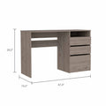 Waterbury 3 Drawer 1 Shelf Computer Desk Light Grey Light Gray Particle Board