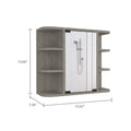 Roseburg 6 Shelf Medicine Cabinet With Mirorr Light Grey Light Gray Particle Board