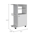 Napenthe 1 Shelf Kitchen Cart With Caster White White Particle Board