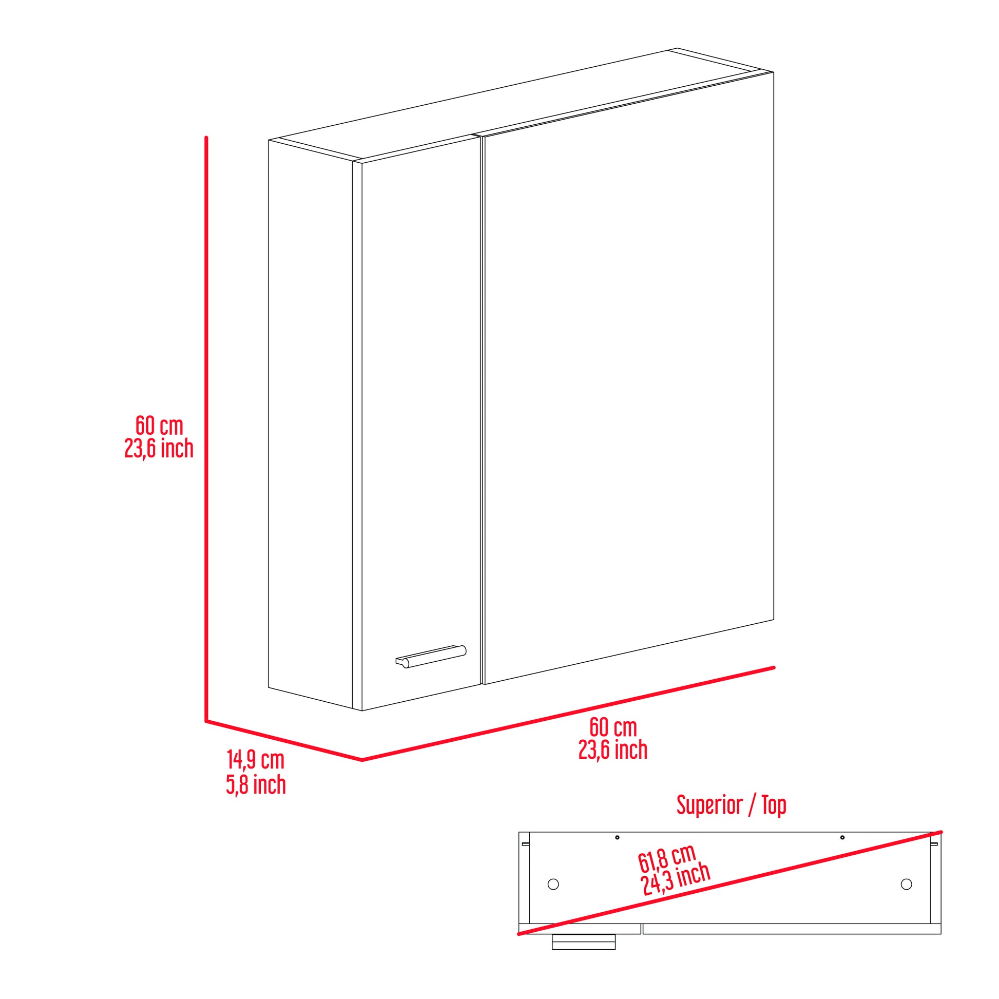 4 Shelf Bathroom Medicine Cabinet With Mirror White Particle Board