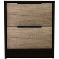 Black Wengue And Pine 2 Drawer Nightstand Black Particle Board