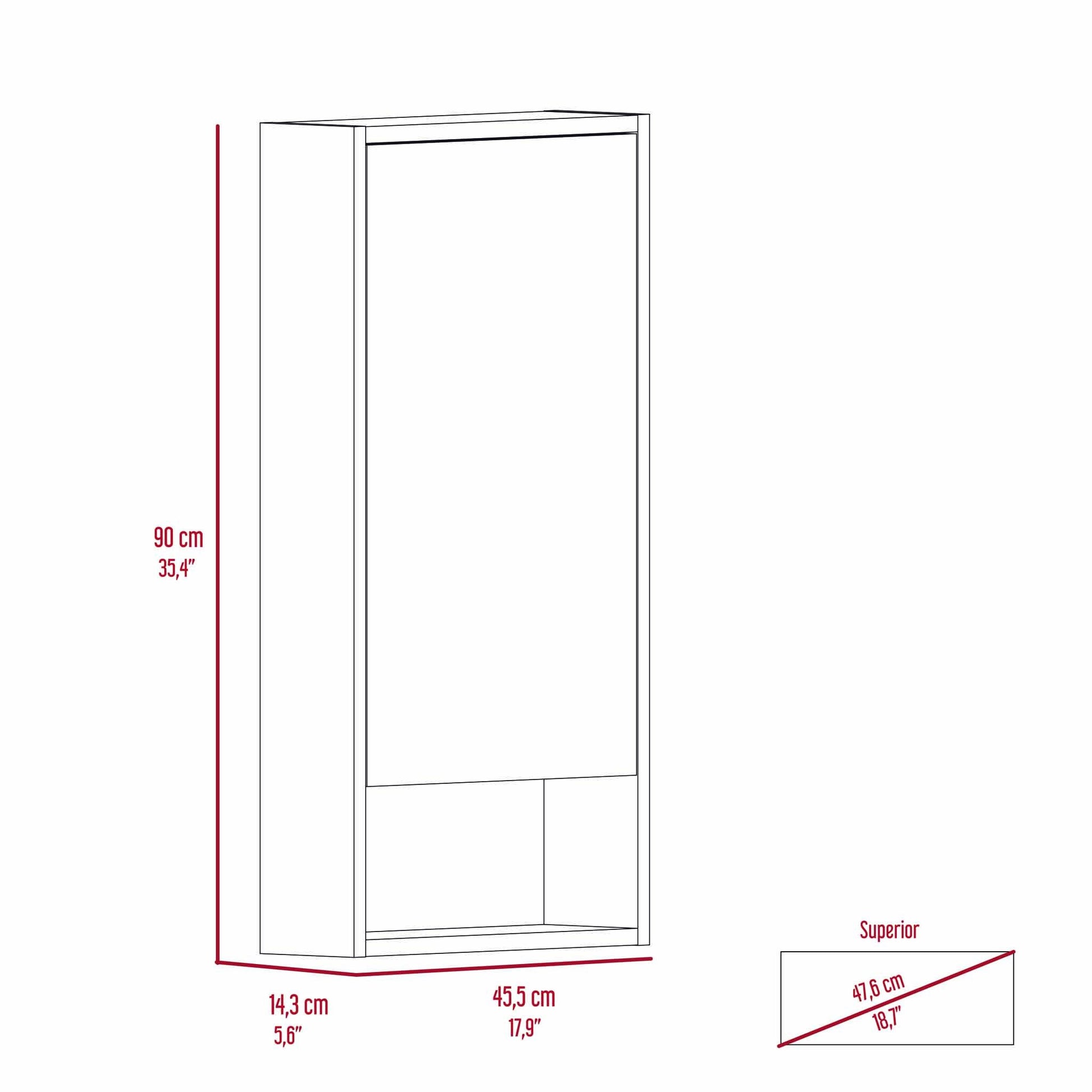 Burlington Rectangle Medicine Cabinet With Mirror White White Particle Board