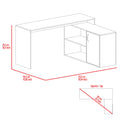 Lyncliff 1 Drawer 2 Shelf L Shaped Office Desk White White Particle Board