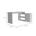 Lyncliff 1 Drawer 2 Shelf L Shaped Office Desk White White Particle Board