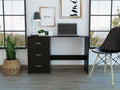 Ventura 3 Drawer Writing Desk Black Wengue Black Particle Board