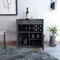 Smokey Oak 6 Bottle 2 Shelf Bar Cabinet Gray Particle Board
