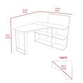 Fairfield 4 Shelf L Shaped Computer Desk Light Gray Light Gray Particle Board
