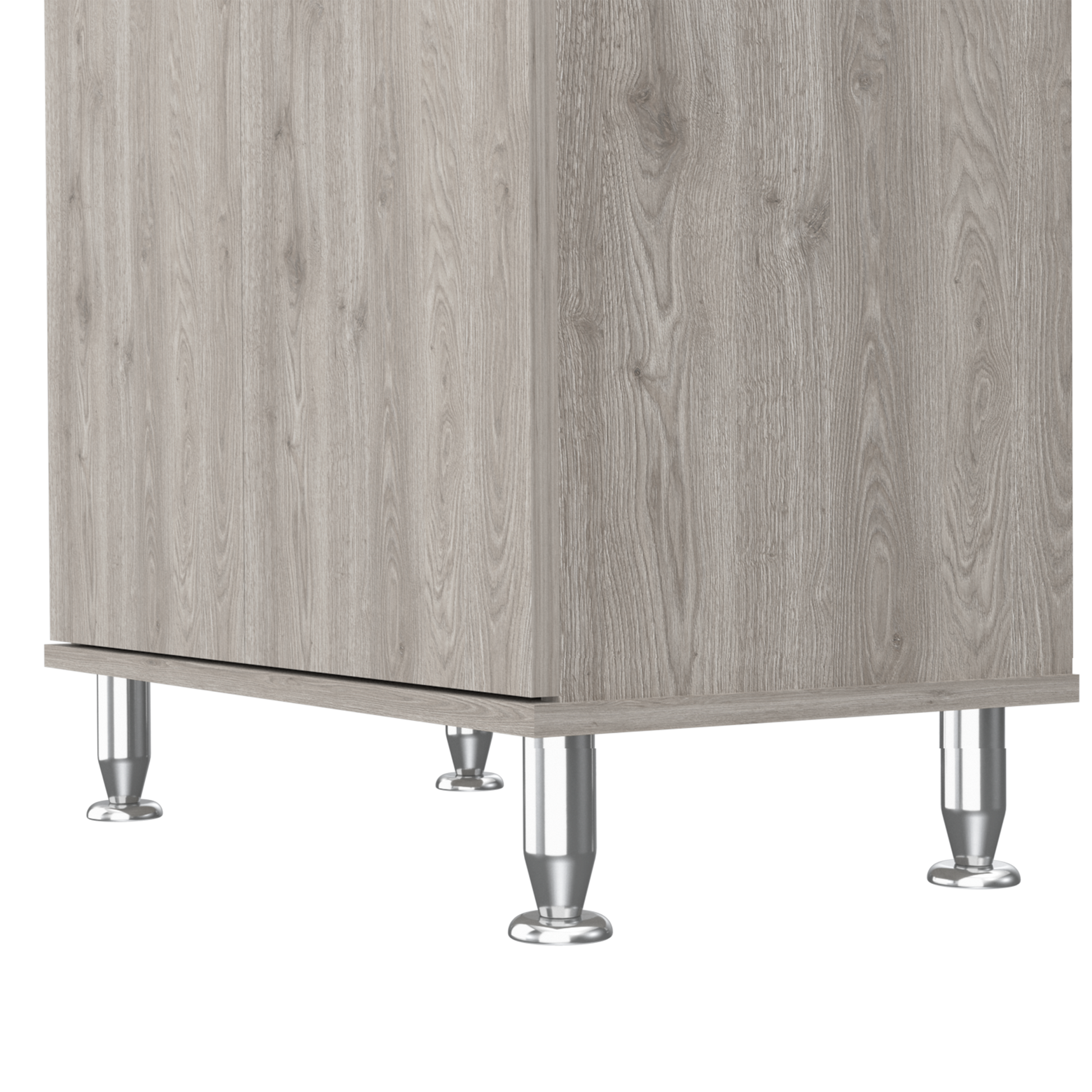 Santa Maria 1 Drawer 1 Shelf Area Pantry With Adjustable Metal Legs Light Grey Light Gray Particle Board