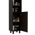 Thorndike 2 Shelf Rectangle Pantry Cabinet Black Wengue Black Particle Board