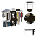 Bergen 1 Drawer 4 Shelf Closet System Dark Walnut Black Particle Board