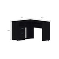 Black Wengue 2 Drawer 1 Shelf L Shaped Computer Desk Black Particle Board