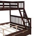 Twin Over Full Bunk Bed With Ladders And Two Storage Drawers Espresso Old Sku:Lt000165Aap Twin Espresso Solid Wood