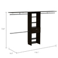 Bergen 1 Drawer 4 Shelf Closet System Dark Walnut Black Particle Board