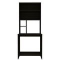 Black Wengue 4 Shelf Computer Desk With Hutch Black Particle Board