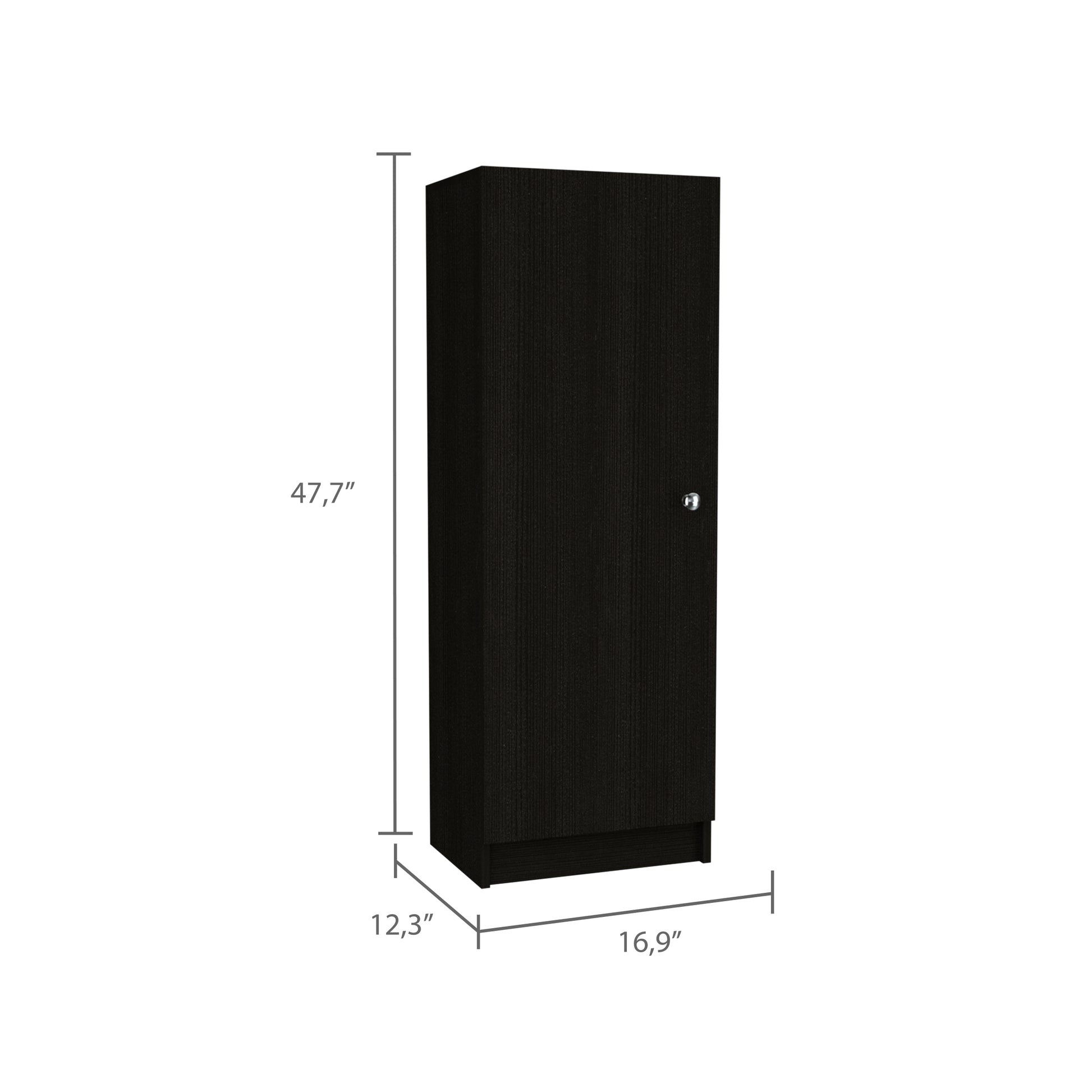 Richmond Rectangle Pantry Cabinet Black Wengue Black Particle Board