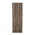 Buxton Rectangle 2 Door Storage Tall Cabinet Dark Brown And Black Wengue Brown Particle Board