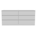 White 6 Drawer Rectangle Dresser White Particle Board
