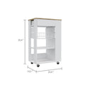 White And Light Oak 5 Shelf 1 Drawer Kitchen Cart White Particle Board